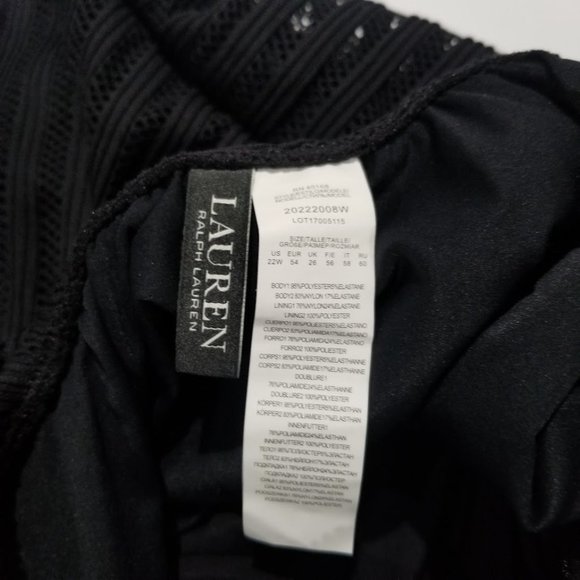 Lauren Ralph Lauren Plus Size Shadow Stripe OnePiece Swimsuit Ottoman Stripe 22W - Picture 10 of 12